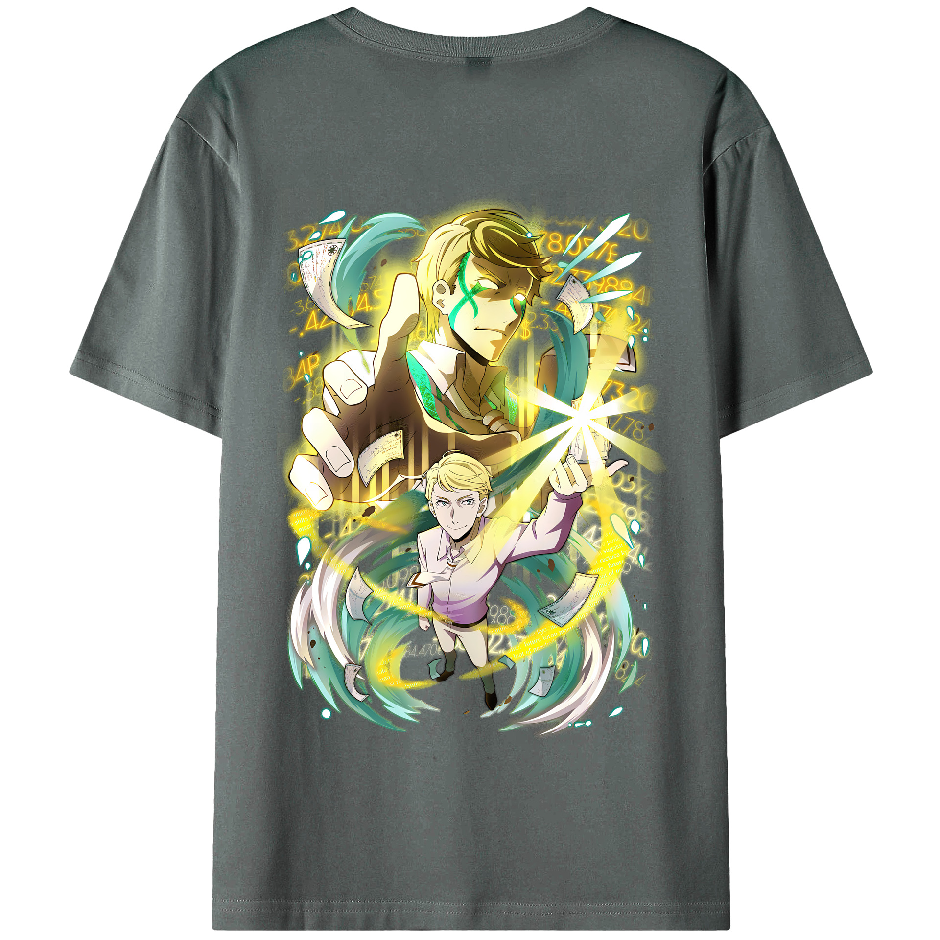 （画像用） 文豪ストレイドッグス Bungo Stray Dogs 綿100％半袖Tシャツ（背面プリント）